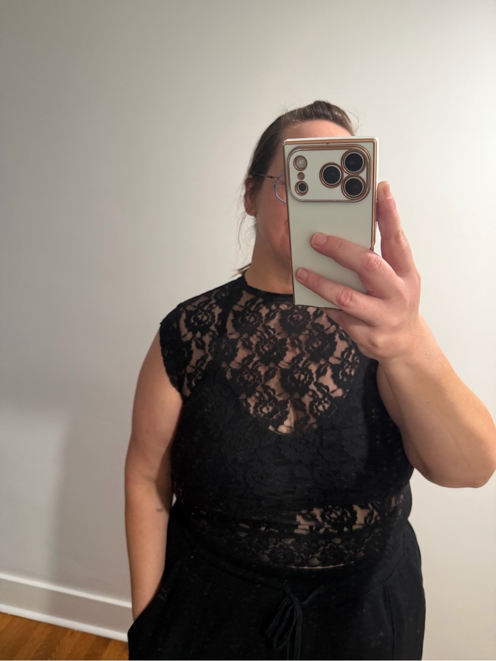 Anthropologie By Anthropologie High-Neck Lace Layering Top in 1X